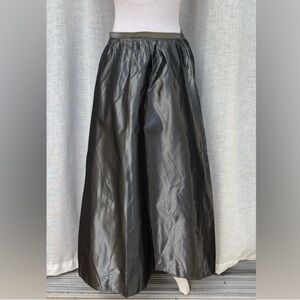 To Tonko gray silver metallic taffeta maxi skirt